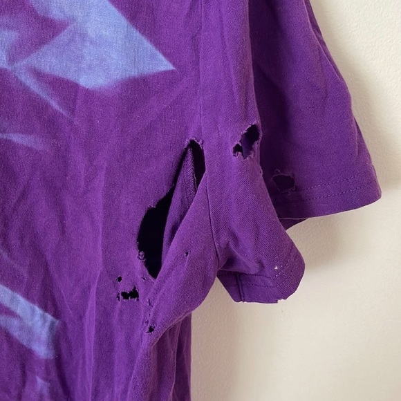 EXPRESS | Men’s Purple Distressed Bleached Tee Size Large - Picture 6 of 8